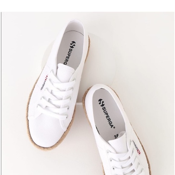 Suprega Trendy White Platform Espadrille Sneakers Size 7/38 - Picture 4 of 12